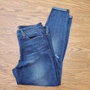 Joe's Jeans Distressed Rolled Crop Blue Jeans | Size 28